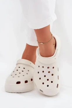 Damskie Boto Damskie Piankowe Klapki Białe Elisra