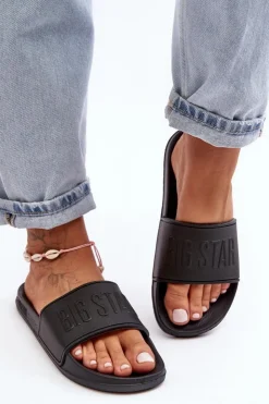 Big Star Shoes Klapki Damskie Big Star|Klapki Damskie Klasyczne*Damskie Piankowe Klapki Big Star MM274715 Czarne