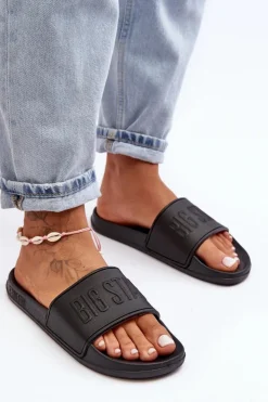 Big Star Shoes Klapki Damskie Big Star|Klapki Damskie Klasyczne*Damskie Piankowe Klapki Big Star MM274715 Czarne