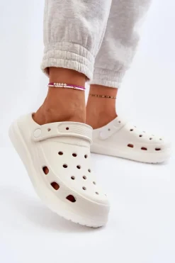 Boto Klapki Basenowe|Klapki Na Platformie*Damskie Piankowe Klapki Białe Ilariana