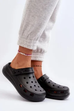 Hot Boto Damskie Piankowe Klapki Czarne Ilariana Czarny