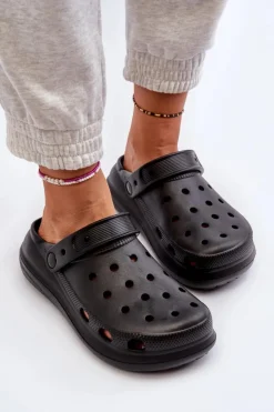 Hot Boto Damskie Piankowe Klapki Czarne Ilariana Czarny