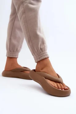 Discount Boto Damskie Piankowe Klapki Japonki Khaki Roux