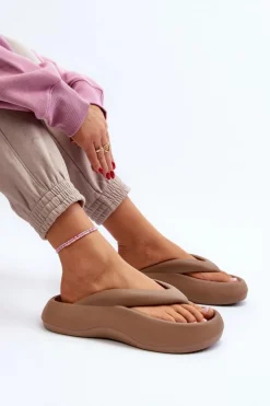 Discount Boto Damskie Piankowe Klapki Japonki Khaki Roux