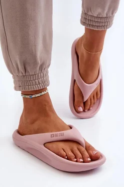 Big Star Shoes Klapki Damskie Big Star|Klapki Basenowe*Damskie Piankowe Klapki Japonki Big Star NN274A650 Różowe