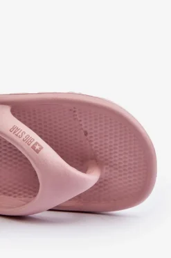 Big Star Shoes Klapki Damskie Big Star|Klapki Basenowe*Damskie Piankowe Klapki Japonki Big Star NN274A650 Różowe