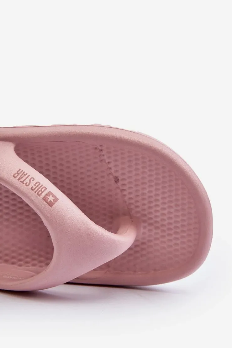 Big Star Shoes Klapki Damskie Big Star|Klapki Basenowe*Damskie Piankowe Klapki Japonki Big Star NN274A650 Różowe