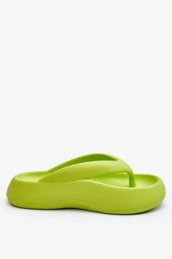 Boto Damskie Piankowe Klapki Japonki Neonowy Żółty Roux