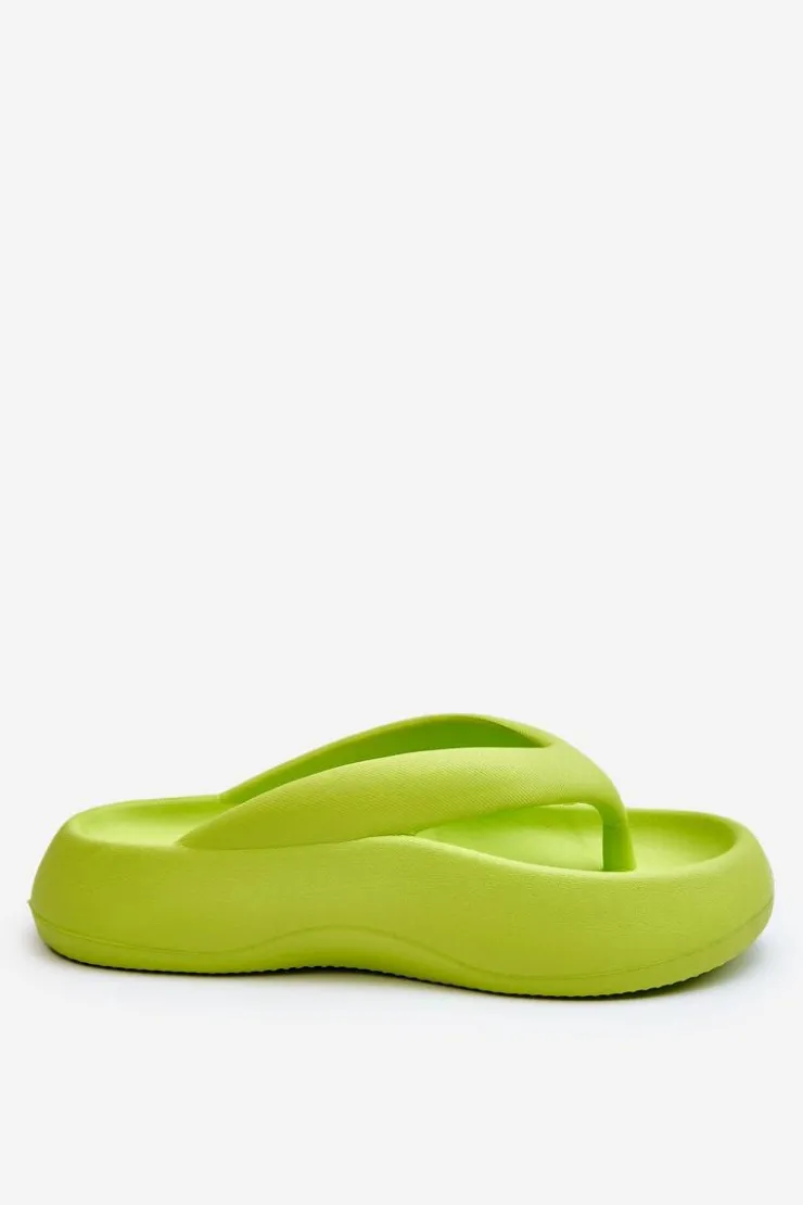 Boto Damskie Piankowe Klapki Japonki Neonowy Żółty Roux