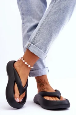 Boto Klapki Basenowe|Klapki Damskie Japonki*Damskie Piankowe Klapki Japonki Czarne Roux