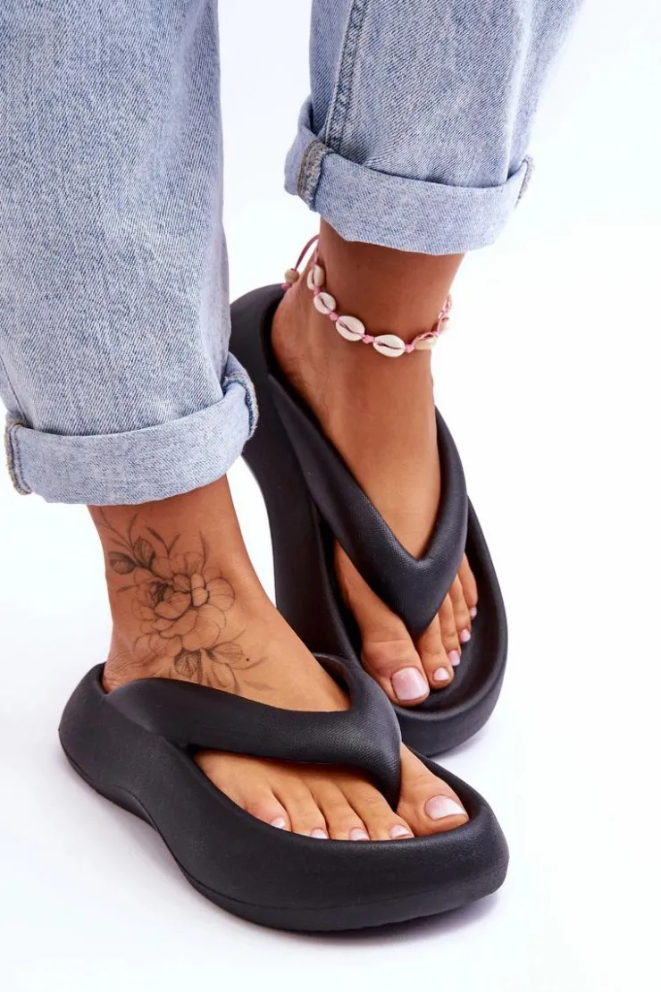 Boto Klapki Basenowe|Klapki Damskie Japonki*Damskie Piankowe Klapki Japonki Czarne Roux