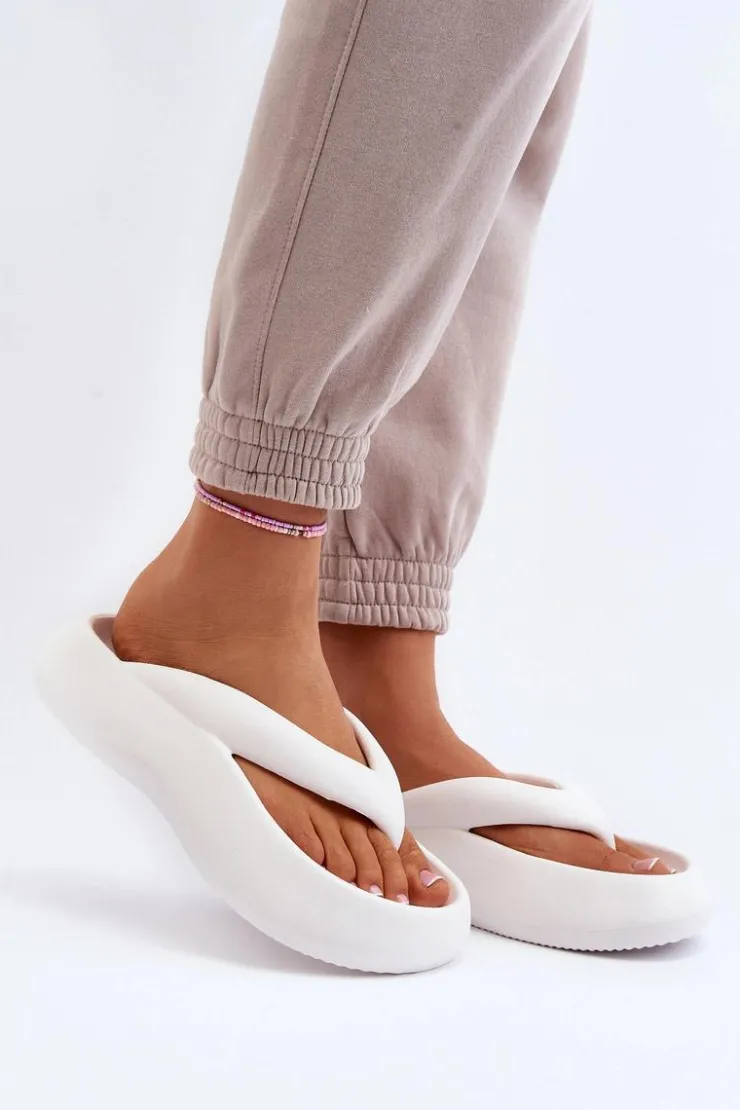 Clearance Boto Damskie Piankowe Klapki Japonki Białe Roux