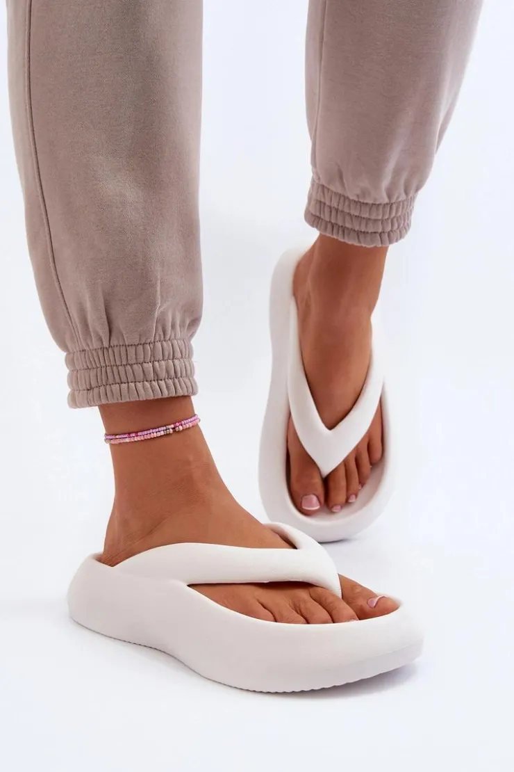 Clearance Boto Damskie Piankowe Klapki Japonki Białe Roux