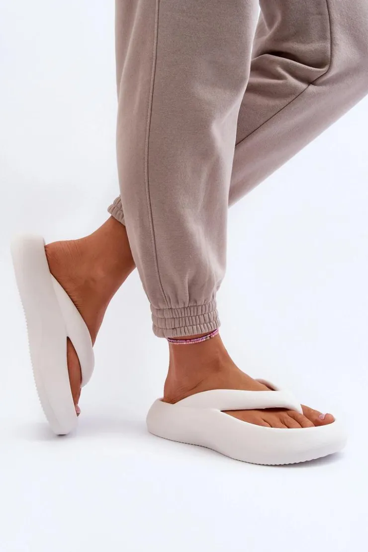 Clearance Boto Damskie Piankowe Klapki Japonki Białe Roux