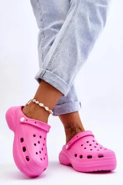 Damskie Boto Damskie Piankowe Klapki Kroksy Ciemnoróżowe Coline