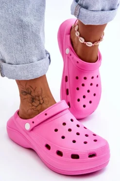 Damskie Boto Damskie Piankowe Klapki Kroksy Ciemnoróżowe Coline