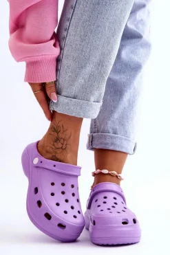 Boto Klapki Basenowe|Klapki Damskie Klasyczne*Damskie Piankowe Klapki Kroksy Fioletowe Coline