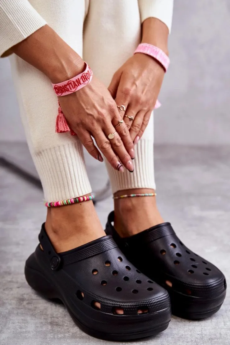 Best Boto Damskie Piankowe Klapki Kroksy Czarne Coline