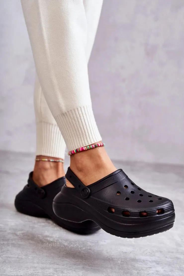 Best Boto Damskie Piankowe Klapki Kroksy Czarne Coline