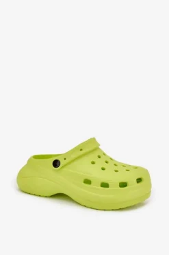 Best Boto Damskie Piankowe Klapki Limonkowe Elisra