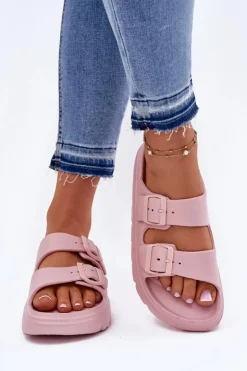 Outlet Evento Damskie Piankowe Klapki Na Platformie Różowe Melorea Różowy