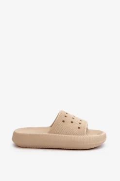 Evento Klapki Basenowe|Klapki Damskie Klasyczne*Damskie Piankowe Klapki Na Grubej Podeszwie Beżowe Beula