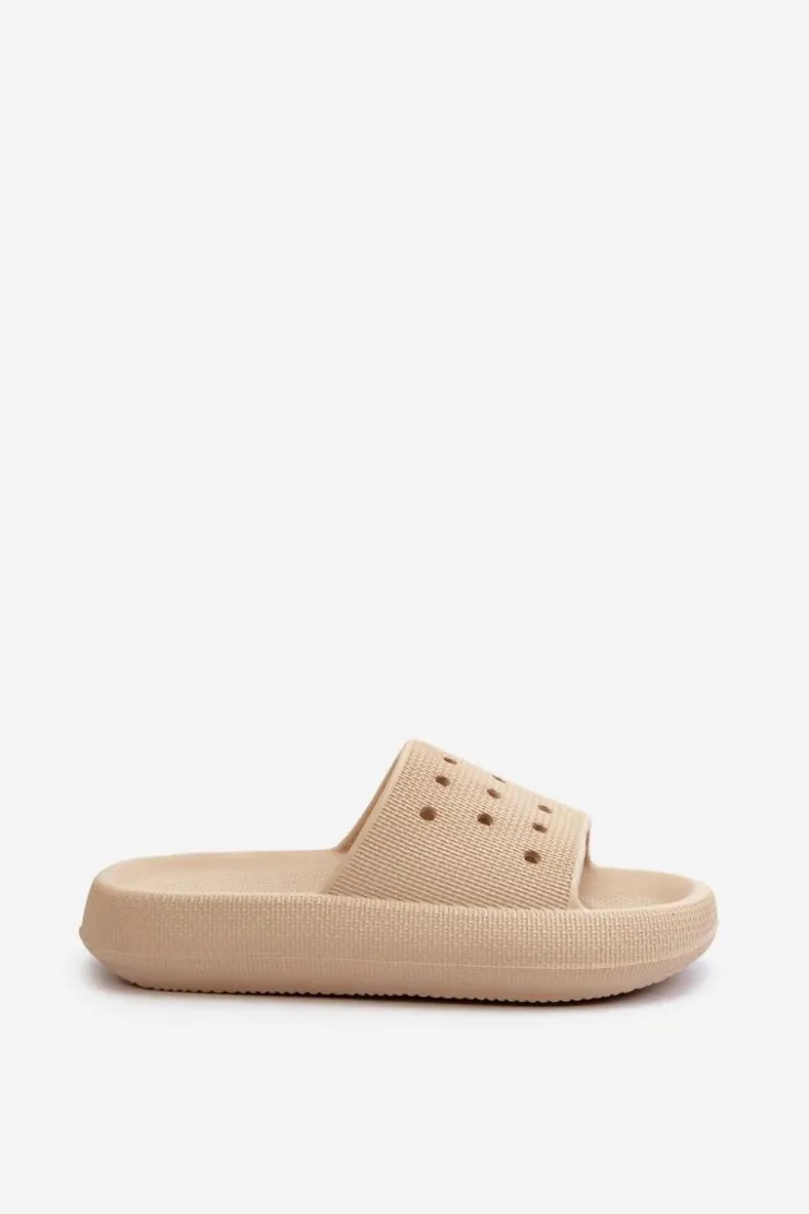 Evento Klapki Basenowe|Klapki Damskie Klasyczne*Damskie Piankowe Klapki Na Grubej Podeszwie Beżowe Beula