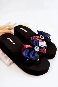 Damskie Boto Damskie Piankowe Klapki Na Koturnie Czarne Silana