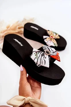 Discount Boto Damskie Piankowe Klapki Na Koturnie Białe Silana