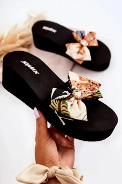 Damskie Boto Damskie Piankowe Klapki Na Koturnie Beżowe Silana