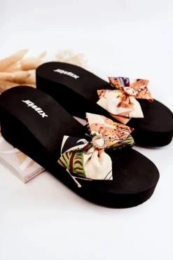 Damskie Boto Damskie Piankowe Klapki Na Koturnie Beżowe Silana