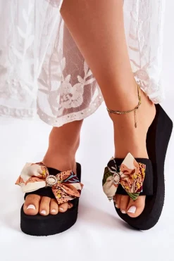 Damskie Boto Damskie Piankowe Klapki Na Koturnie Beżowe Silana