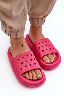 New Evento Damskie Piankowe Klapki Na Grubej Podeszwie Fuksja Beula Różowy