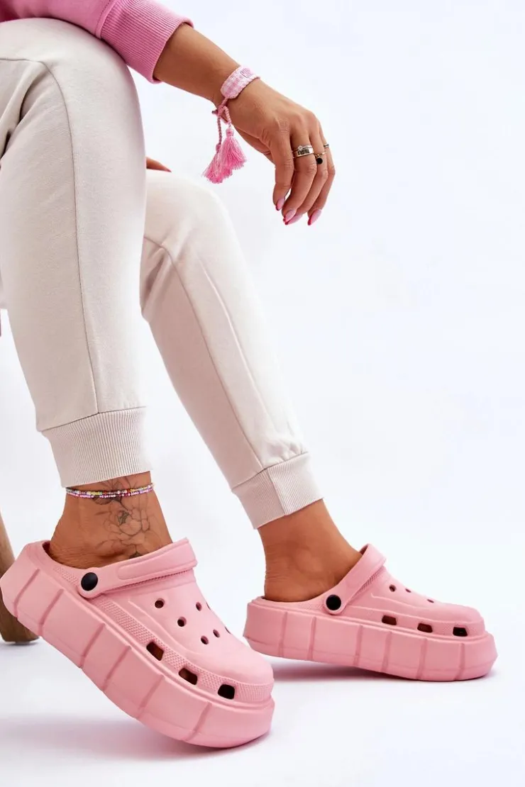Clearance Boto Damskie Piankowe Klapki Na Platformie Różowe Beckett Różowy