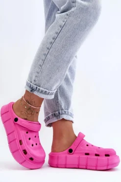 Damskie Boto Damskie Piankowe Klapki Na Platformie Fuksja Beckett