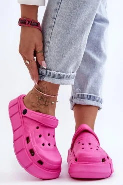 Damskie Boto Damskie Piankowe Klapki Na Platformie Fuksja Beckett