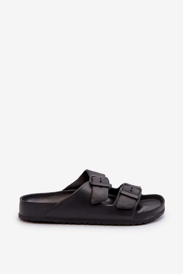 Damskie Evento Damskie Piankowe Klapki Z Klamrami Czarne Luciene