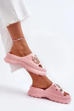 Boto Klapki Na Platformie|Klapki Damskie Klasyczne*Damskie Piankowe Klapki Z Ozdobami Różowe Afariana Różowy