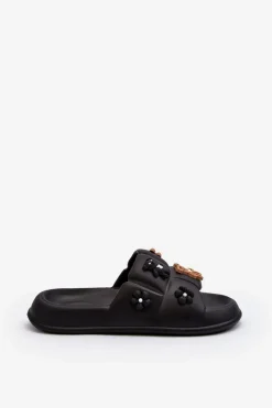 Boto Klapki Na Platformie|Klapki Damskie Klasyczne*Damskie Piankowe Klapki Z Ozdobami Czarne Cambrina