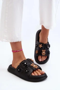 Boto Klapki Na Platformie|Klapki Damskie Klasyczne*Damskie Piankowe Klapki Z Ozdobami Czarne Cambrina