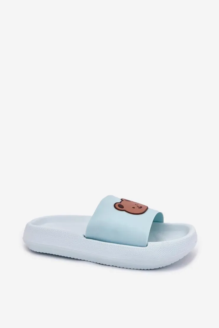 Damskie Boto Damskie Piankowe Klapki Z Misiem Niebieskie Lalon