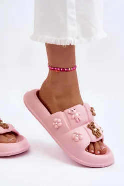 Damskie Boto Damskie Piankowe Klapki Z Ozdobami Różowe Cambrina