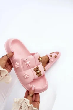 Damskie Boto Damskie Piankowe Klapki Z Ozdobami Różowe Cambrina