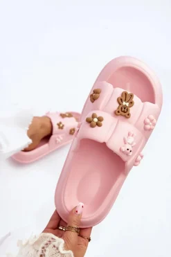 Damskie Boto Damskie Piankowe Klapki Z Ozdobami Różowe Cambrina