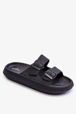 Boto Klapki Basenowe|Klapki Damskie Klasyczne*Damskie Piankowe Klapki Z Paskami Czarne Sharmen