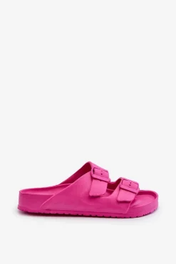 Evento Klapki Basenowe|Klapki Na Platformie*Damskie Piankowe Klapki Z Klamrami Fuksja Luciene