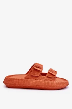 Damskie Boto Damskie Piankowe Klapki Z Paskami Pomarańczowe Sharmen
