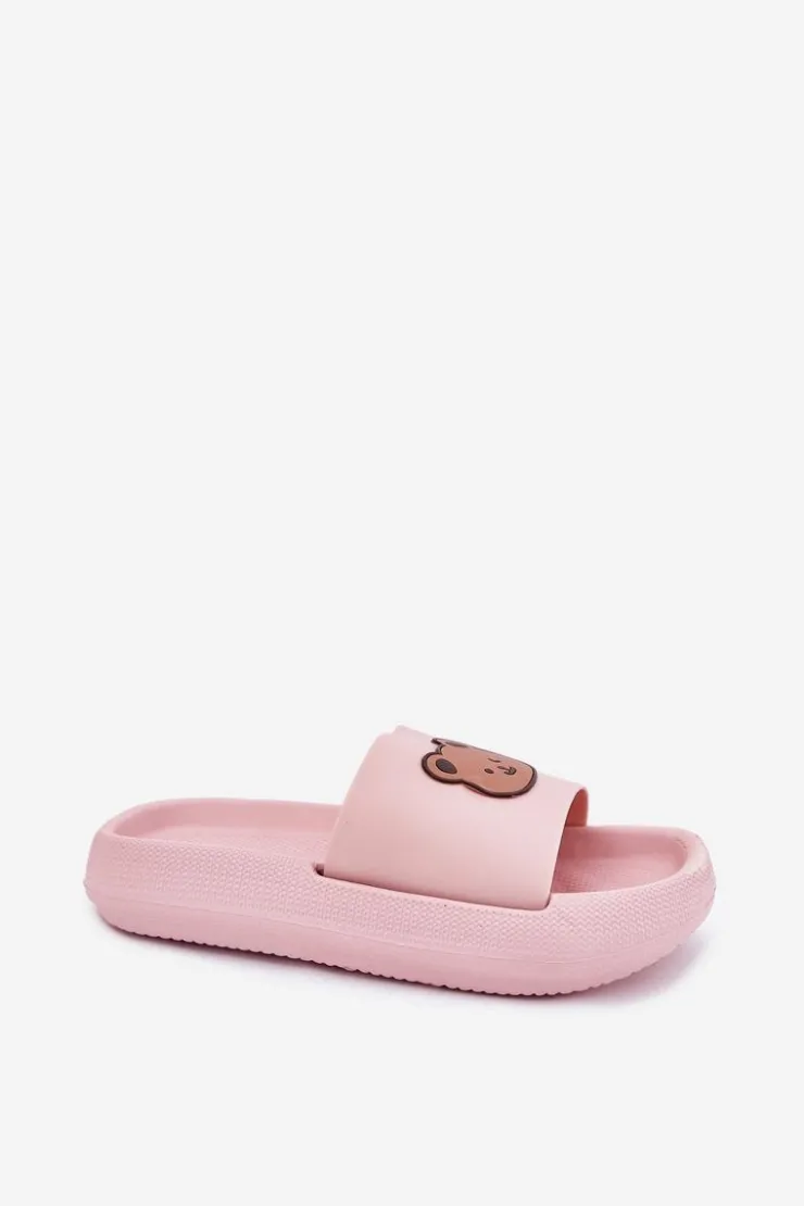 Hot Boto Damskie Piankowe Klapki Z Misiem Różowe Lalon