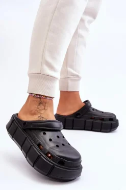 Discount Boto Damskie Piankowe Kroksy Na Platformie Czarne Beckett