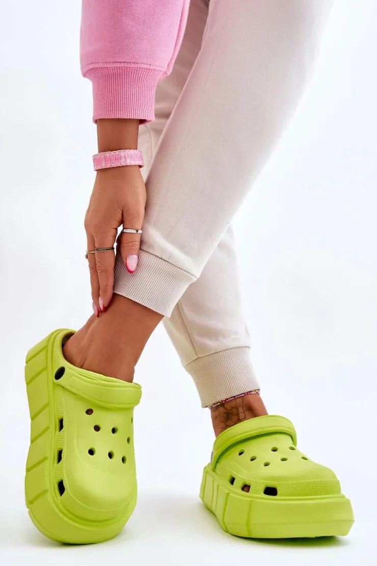 Hot Boto Damskie Piankowe Na Platformie Limonkowe Beckett